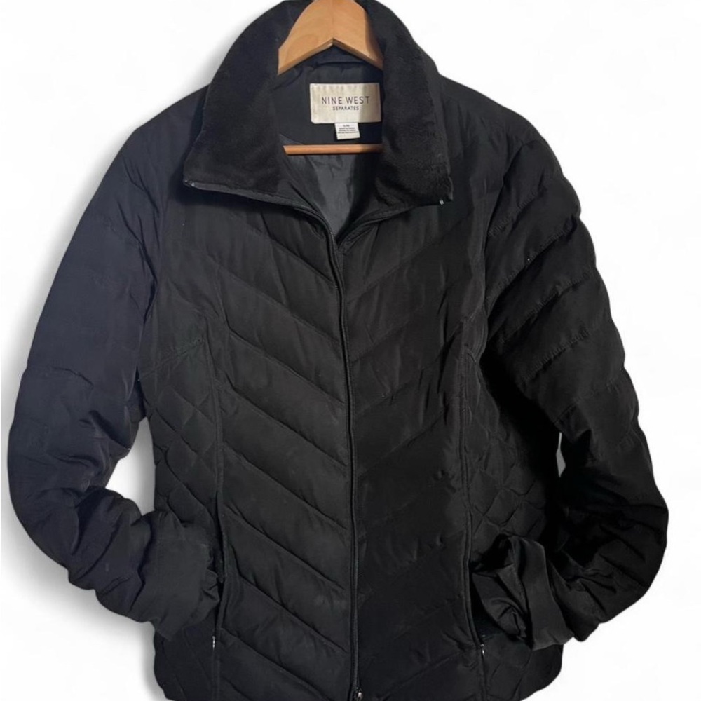 Nine West Women's Black Puffer Jacket, large
